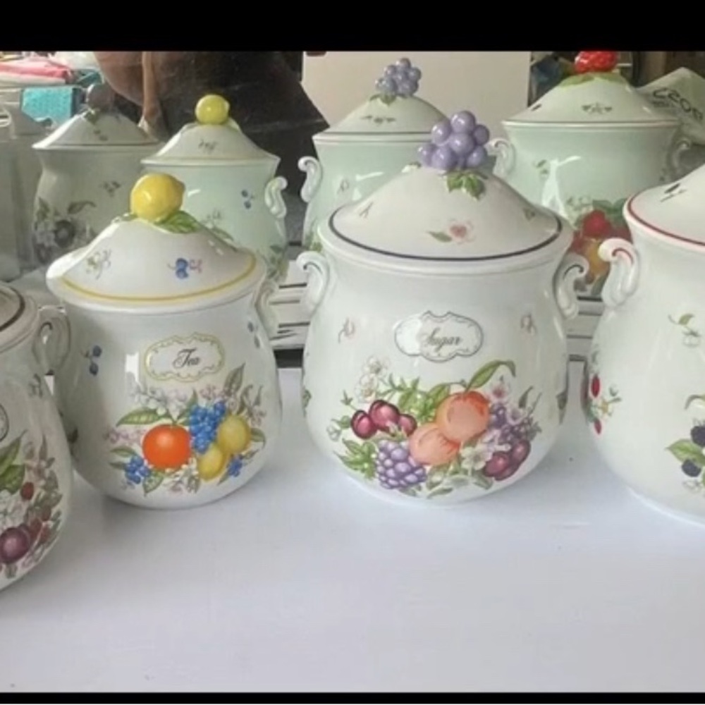 Lenox Orchard canisters four vintage 1993 rare